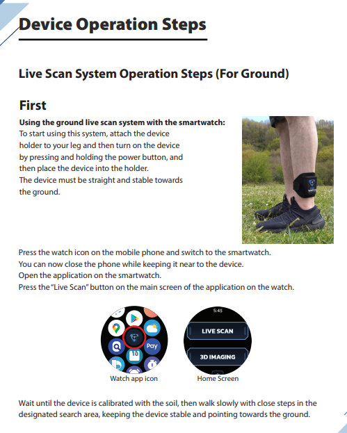 UIG Watch detector correct ground scanning position