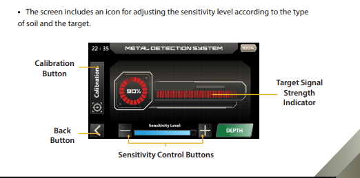 Treasure Way Metal Detection System signal and sensitivity controls