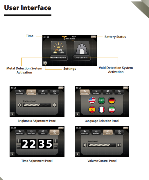 Treasure Way Metal Detector user interface