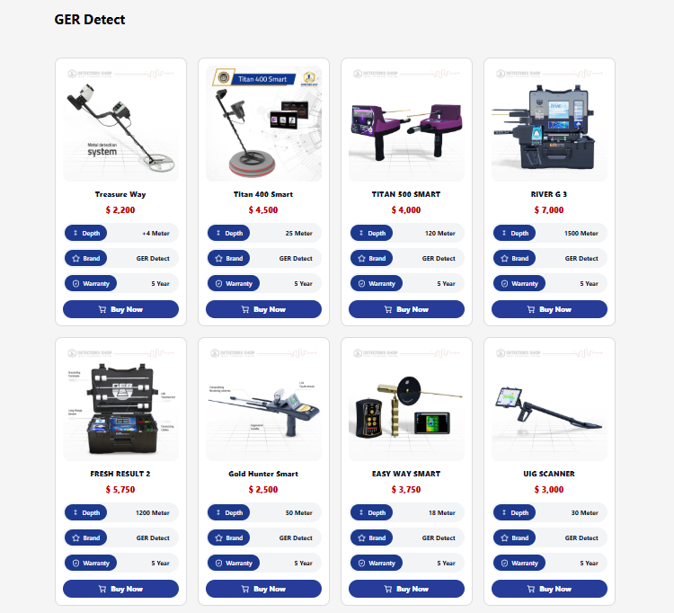 Professional metal detector price comparison in Dubai